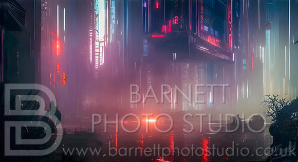 Digital Artwork - Neon City Nightmares