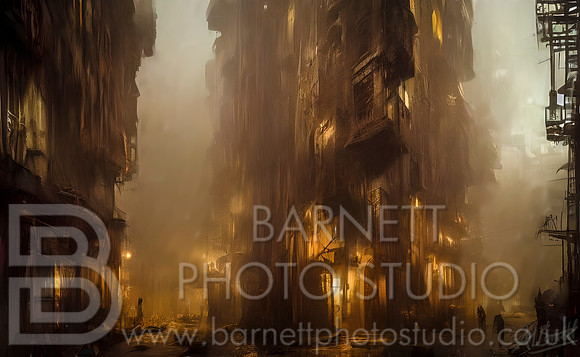 Warm Evening in The City Slums