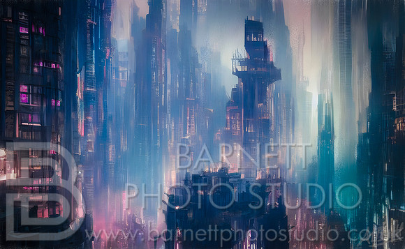 Digital Artwork Future City Skyscrapers