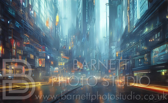 Digital Artwork - Neon Glas City