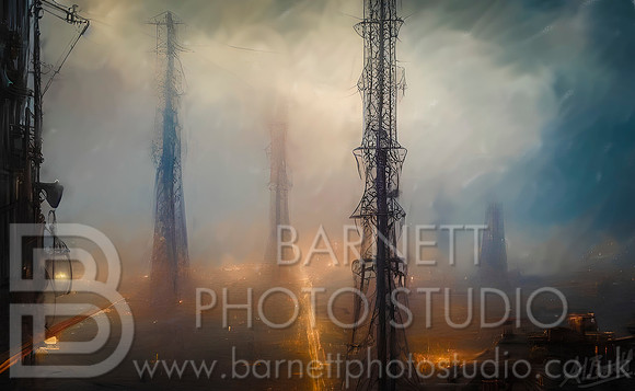 Digital Artwork - Electric Storms Over The City