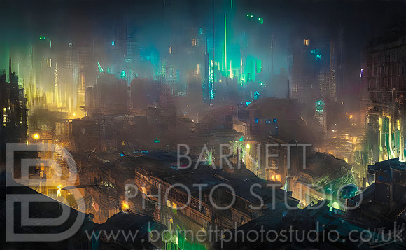Digital Artwork - Night in the Neon City